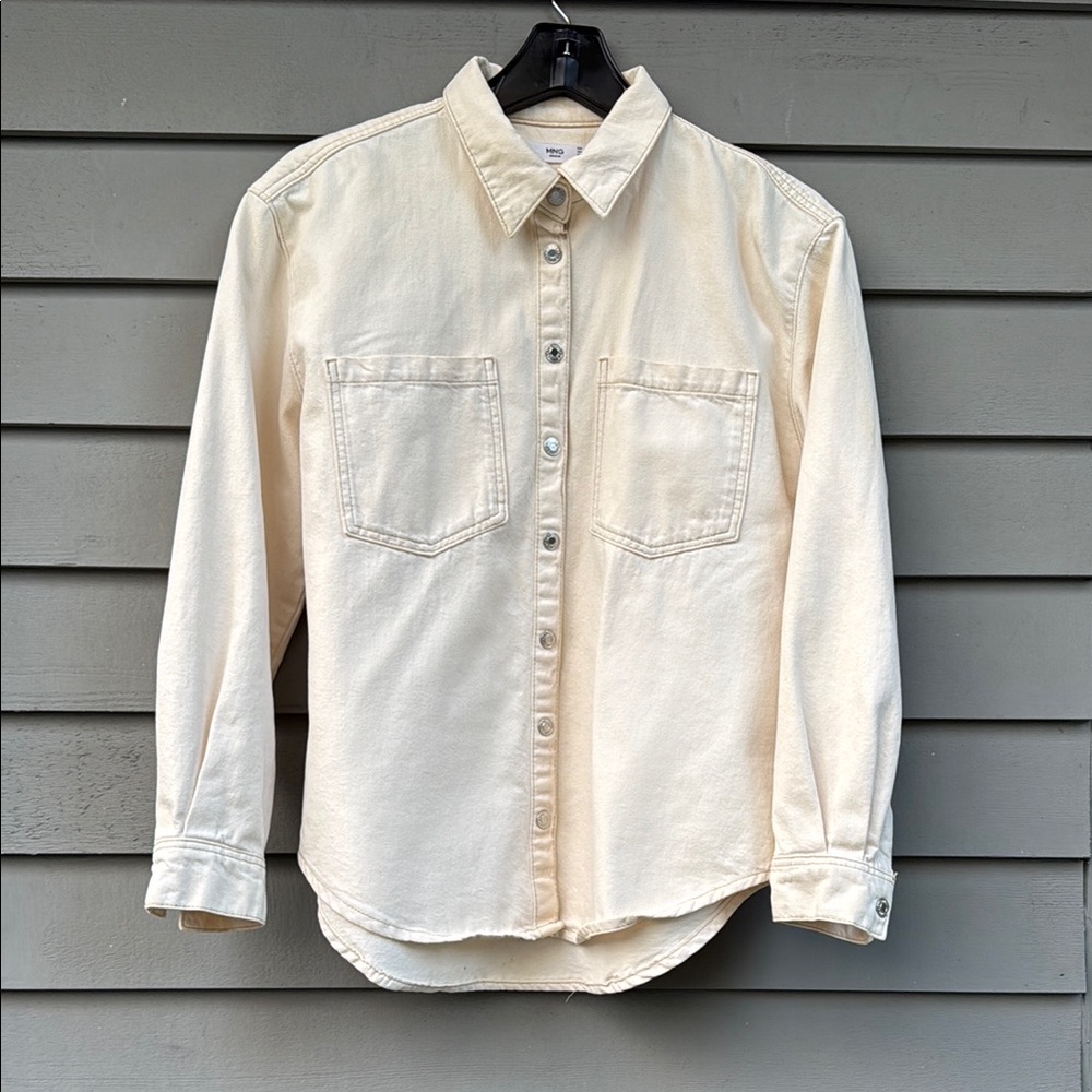 Mango Wash effect denim overshirt
